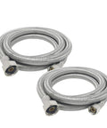 2 Pack 36 Inch Faucet Supply Lines Stainless Steel Braided Three Eighth Inch Compression To One Half Inch FIP Connectors For Kitchen And Bathroom Hot Or Cold Water 316 Stainless Steel Braided With Nickel Plated Brass Nuts