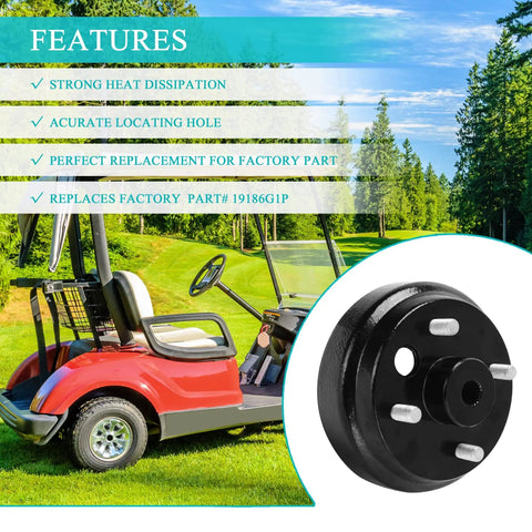 Golf Cart Brake Drum Hub Assembly For EZGO TXT PDS Electric And 1982-1993 2-Cycle Gas Vehicles Replaces OEM 19186G1P Fits 1982-Up