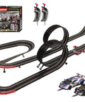 Electric Powered Slot Car Race Set With 29 Feet Of Track Two Loops Flyover And Banked Curves 1 To 43 Scale DTM Giants included.