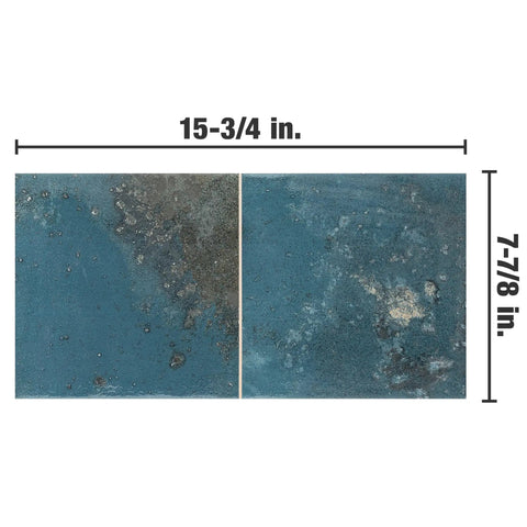 Kings Tradition Blue Porcelain Wall Tile Square Seven And Seven Eighths Inch By Fifteen And Three Quarters Inch For Indoor Walls