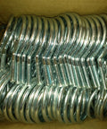Box Of 100 Bridle Ring Set, 2 Inch Length, One Quarter Twenty Thread Machine Screw Rings For Cable Management, Clamps And Supports, Durable Hardware Pack For Industrial Projects. zinc bridle rings in box
