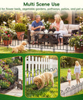19 Pack Garden Fence Panels For Easy Install, 20.58 Feet Of Metal Fence For Yard Borders shown in garden setting with pets