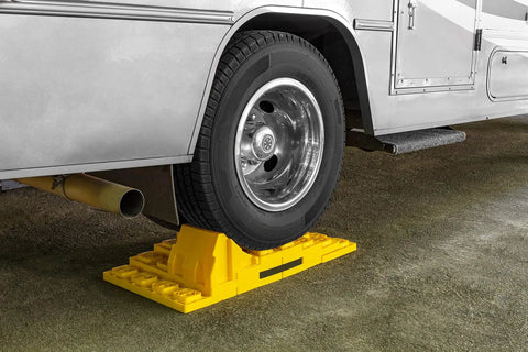 RV And Camper Wheel Chocks 2 Pack For Leveling Blocks Keeps Wheels Centered And From Rolling Stabilizes Large Vehicle Tires