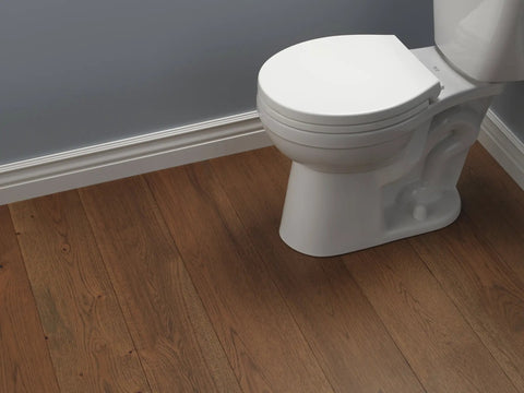 Round Front Slow Close Toilet Seat With Non Slip Bumpers, Fits Most Round Front Toilets, Quiet Close, Easy Install, White Finish