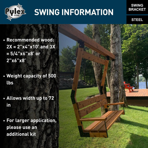 Heavy Duty Steel Swing Bracket Kit For Outdoor Chairs And Porch Benches 500 Lb Capacity Brackets Only For Patio Swing Frames Easy Do It Yourself Setup No Wood Included