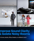 Make Your Space Pop With These High Density White Hexagon Acoustic Panels to Dampen Noise and Kill Echoes Quick for Studios Podcast Rooms and Home Offices Sound Absorbing Wall Tiles Pack of 12 Insane Value installed in a modern reception area.