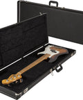 Pro Series Bass Case For Precision And Jazz Bass Models With Lightweight Durability Plush Interior Universal Fit For Right Or Left Handed Players Dual Accessory Pockets Gigs Ready Wide Neck Support Black open case with bass