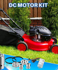 4 Pack 12V To 24V 775 DC Electric Motors With GT2 Synchronous Wheels Aluminum Timing Pulleys And Speed Controller Driver Control Module For Milling Machines And Electric Drills D Shaped Shaft, shown with lawn mower kit.