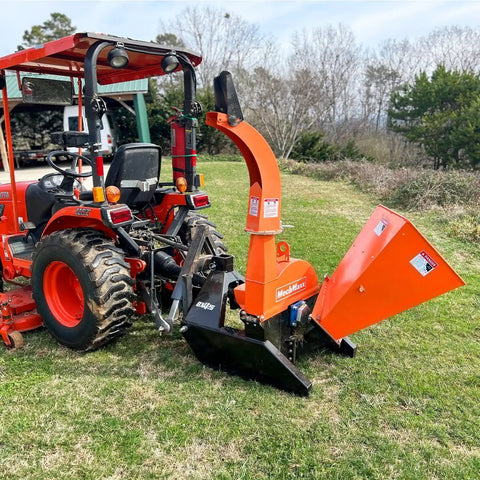 4 Inch PTO Powered 3 Point Wood Chipper Shredder Mulcher Attachment For Tractors Up To 45HP With PTO Shaft Included Model BX42S