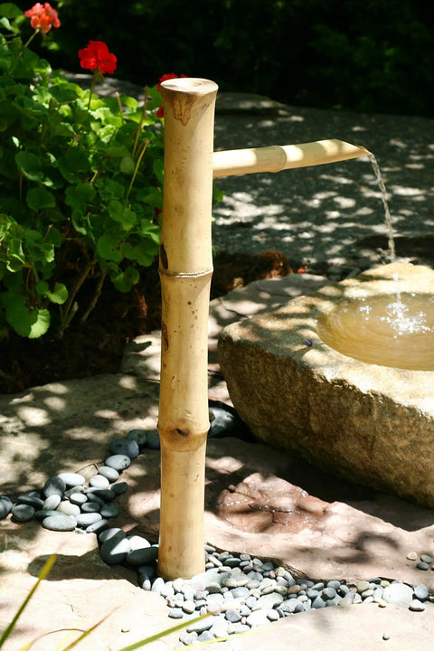 Epic 36 Inch Bamboo Fountain With Pump For In Ground Disappearing Water Features Outdoor Garden Waterfall For Ponds And Buried Basins