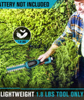 Person trimming hedge with Cordless Hedge Trimmer Tool Only For Makita 18V Battery Battery Not Included Handy Lightweight Bush Trimmer