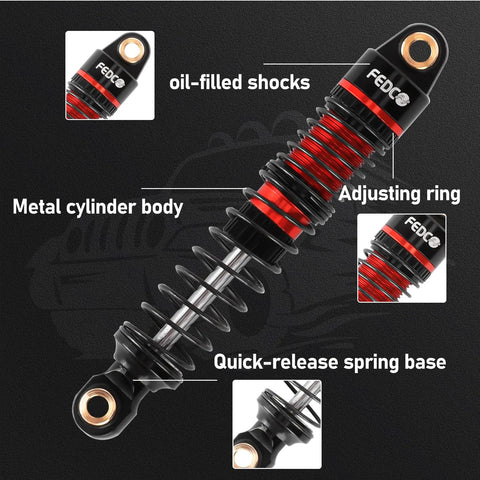 51mm Oil Filled Dual Spring Shocks With CNC Long Threaded Dampers for TRX4M TRX4MT 1/18 RC Crawler Upgrades, detailed view