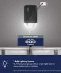 Half Horsepower Chain Drive Smart Garage Door Opener With Battery Backup And One Bulb Lighting Quiet DC Motor And MyQ Connectivity