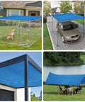 Blue Sun Shade Sail 3 Ft By 7 Ft Straight Edge With Grommets UV Blocking And Water Permeable Canopy in various outdoor settings