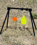 AR500 Steel Target System Three Eighths Inch Thick Heavy Duty Complete Shooting Targets With Stand in outdoor setting
