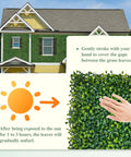 Close-up of Easy Install Faux Ivy Privacy Screen Made From Artificial Boxwood Roll Panels 48 X 120 Inches UV resistant on wall
