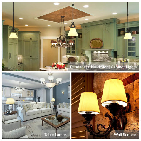 LED E11 Mini Candelabra Light Bulb 5W High Output 500 Lumens 3000K in chandeliers, wall sconces, and pendant lights