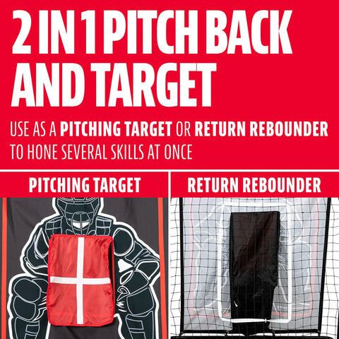Two In One Pitch Back And Target For Baseball Practice And Return Training, Heavy Duty Nylon Construction, Durable Rebounder