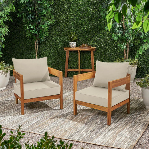 Weatherproof Outdoor Seat Cushion Set 24 X 24 Inch Deep Seat With 24 X 20 Inch Back Cushion on patio chairs