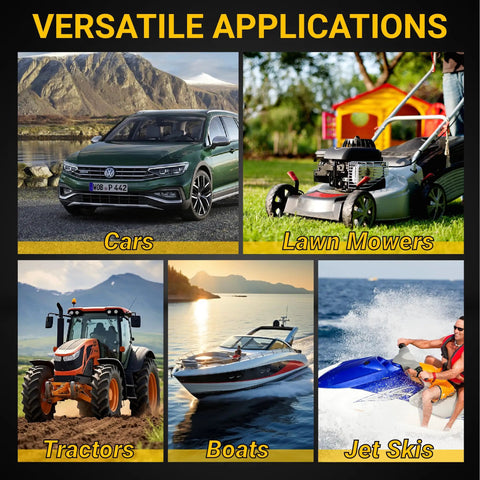 Versatile applications of Big 15L Pneumatic And Manual Oil Extractor Pump for cars, lawn mowers, tractors, boats, jet skis.