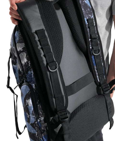 Close-up of All Set Multisport Swim Backpack for Gym and Training 45L Large Capacity Rucksack showing back padding and straps
