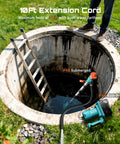 Cordless Water Transfer Pump With Two 4.0Ah Batteries Included, 740 GPH Portable Submersible Pump in use inside a well.