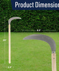 Japanese Weeding Sickle Knife With 29 Inch Long Handle For Easy Weeding And Quick Brush Clearing Sharp Curved Steel Blade
