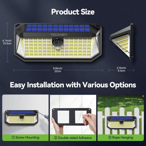 Supercharged Solar Motion Sensor Flood Lights Outdoor Waterproof 4200 Lumens Bright Led Security Lamp For Yard Fence Gate Quick Charge Rock Solid Weather Seal Hassle Free Hookup 6 Pack