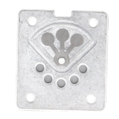 Close-up of Valve Plate Assembly Replacement For Black And Decker Tools OEM Part 514014150 metal component, USA made.