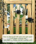 Heavy Duty Left Inswing Gate Latch Double Sided Self Locking With Built In Spring on wooden fence gate