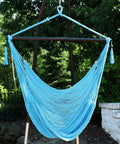 Sky Blue Caribbean XL Outdoor Hammock Chair Swing For Reading And Relaxing, Indoor Or Patio Lounger, 300 Lb Capacity.