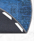Corner of a blue rug lifted showing 12 Pack Rug Tape No Slip Rug Pad Reusable Washable Grippers For Rugs Double Sided Anti Slip Rug Stoppers