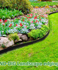 No Dig Garden Edging Border Kit 20 Ft Long 2 Inch Tall Plastic Lawn Edge in landscaping flower bed