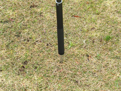 Magnetic Golf Monopod Selfie Stick With Metal Ground Spike 52 Inch Adjustable on grass for swing analysis