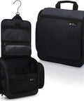 On The Go Travel Toiletry Bag With Ten Compartments Hanging Cosmetic Organizer In Water Resistant Nylon Durable YKK Zippers And XXL Metal Swivel Hook