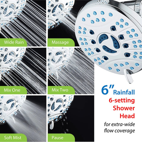 As Seen On TV High Pressure Shower Head System With Handheld And Rain Head 50 Mode 3 Way Shower Kit Anti Clog Jets