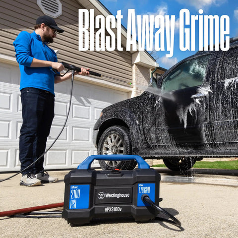 Powerhouse Electric Pressure Washer With 2100 Max PSI And 1.76 Max GPM Lightweight 18 Lb cleaning car with foam cannon