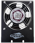 Top view of UltraQuiet Edition 3U Rackmount Cooling Fan System with protective grill and logo, designed for IT racks and server cooling.
