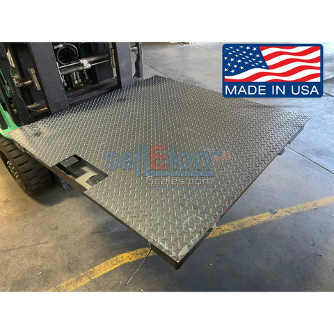 Heavy Hitter Industrial Floor Scale With Dead On Digital Indicator And Rugged 84 Inch Platform for warehouse shipping, durable steel design.