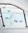 Acura MDX Rear Right Passenger Side Power Window Regulator With Motor Replacement Fits 2001 Through 2006 Easy Install No Fuss Plug And Play 748559 72710S3VA03 OE Style Durable Build diagram