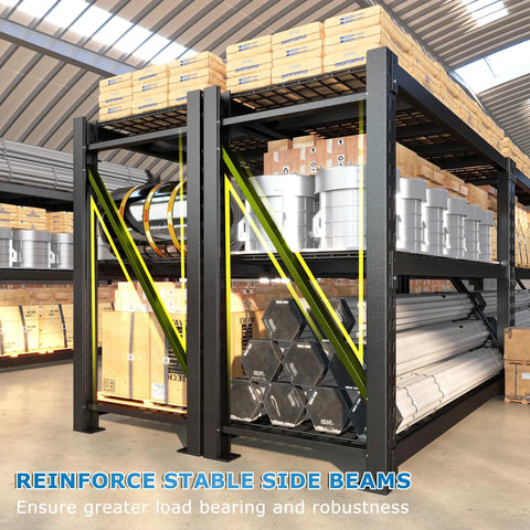 Rock Solid Industrial Storage Shelves 2 Pack 8250 Pound Capacity Heavy Duty 3 Tier Adjustable Metal Rack For Garage Warehouse Workshop And Ultimate Home Storage Needs