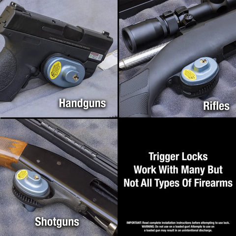 Gun Trigger Lock With Key For Firearms Keeps Your Guns Locked Up Fits Handguns Rifles And Shotguns ARs Secure Indoor Use With Steel And Zinc Body Durable Trigger Guard Lock For Safe Storage