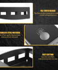 Two stainless steel square slot cutter blades for drywall outlets; fits Dewalt 20V and Milwaukee M18.