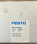 Festo DSR-25-180P-SA semi-rotary drive box, labeled DSR-25-180P-SA for industrial automation