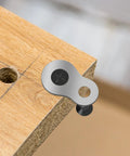 Boss Level Figure Eight Fastener Clips 20 Pack Heavy Duty Steel Desk Connectors Plus Nickel Hardware built tough on wood edge.