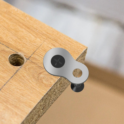 Boss Level Figure Eight Fastener Clips 20 Pack Heavy Duty Steel Desk Connectors Plus Nickel Hardware built tough on wood edge.