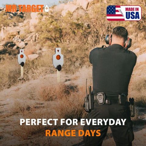 Beefy AR500 Steel Target Silhouette 12x20 Inches for real range sessions with user aiming, includes 2x4 bracket