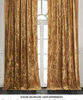 Lux Caramel Gold Crushed Velvet Curtains Two Panel Set With Rod Pocket 50 Inch Wide By 84 Inch Long Each Room Darkening Drapes