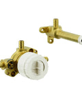 Brass High Flow Single Handle Wall Mount Tub Filler With PEX Connections Rough In Valve Kit Includes Valve And Spout Manifold