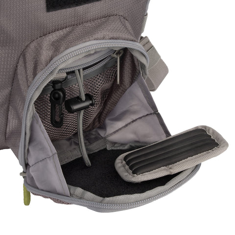 Open front workstation of Fall River Fishing Chest Pack With Front Workstation, Fits Up To Two Tackle Or Fly Boxes, 152 Cu In Capacity
